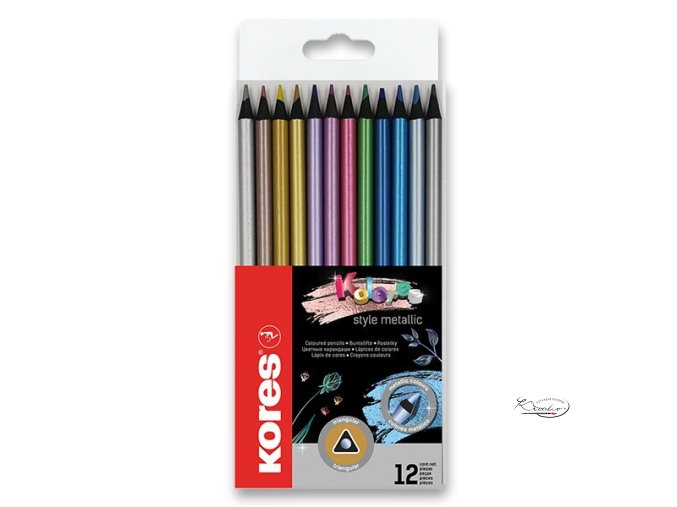 Pastelky Kores Kolores Metallic - 12 barev