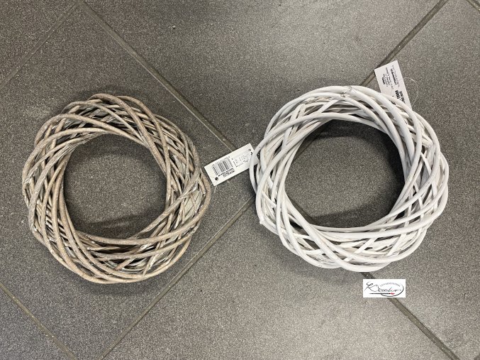 Věnec proutěný 20 cm - šedý