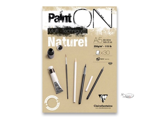 Blok Clairefontaine Paint on Natural - A5, 30 listů, 250 g