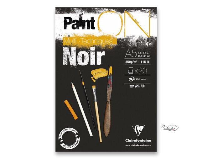 Blok Clairefontaine Paint on Black - A5, 20 listů, 250 g