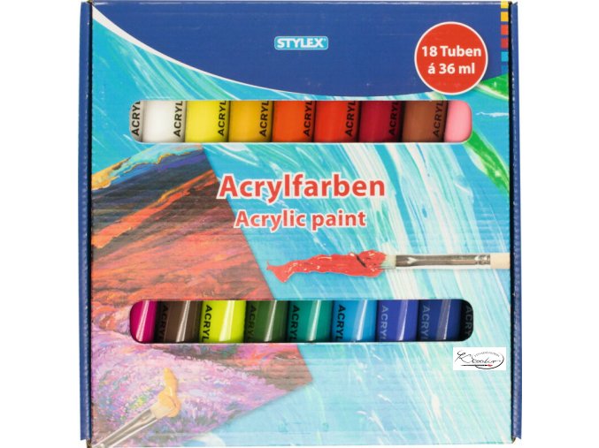 Akrylové barvy Stylex 18 x 36 ml