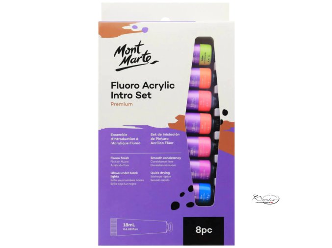 Akrylové barvy Monte Marte Fluo 8 x 18 ml