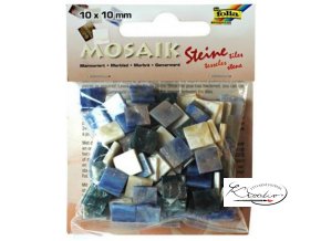 Mozaika plastová 10 x 10 mm - Mramorová Modrý mix