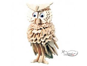 Dřevěná skládačka 3D puzzle - Owl