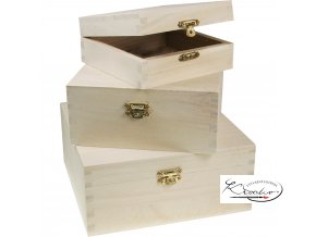 Dřevěná krabička 34687 15x15x6,5 cm