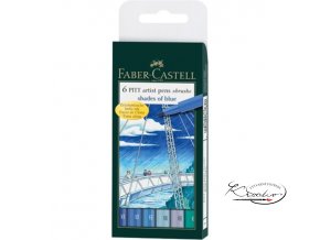 Brush artist pens 6 Pitt - Shades of blue