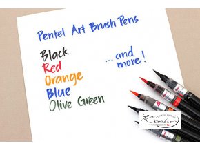 Pentel popisovač štětečkový - Arts Color Brush - červený