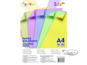 Složka barevných papírů A4, 80 g/m2, 100 listů - mix pastelových barev