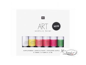 Akrylové barvy Rico Art - Neonové 6 x 12 ml