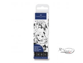 Popisovače Faber-Castell Pitt Artist Pen Manga Black 4