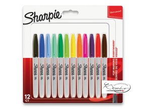 Permanentní popisovače sada SHARPIE TWIN TIP 12