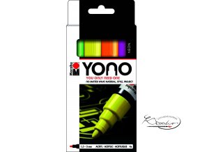 Sada akrylových popisovačů Yono Marabu Neon 4