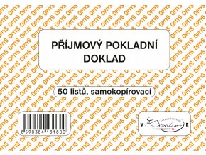 Příjmový doklad A6, jednoduchý, samopropisovací, 50 listů