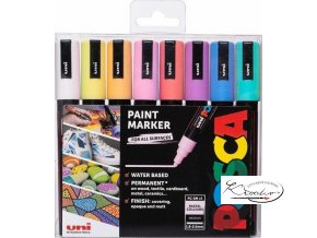 Sada akrylových popisovačů POSCA pastelové barvy 8 ks - 1,8  - 2,5 mm