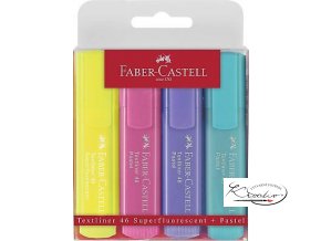 Zvýrazňovače Faber-Castell pastelové - 4 ks