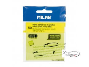 Bloček lepící MILAN Fluo PVC 76 x 76 mm žlutý
