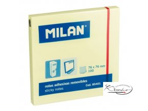 Samolepící bloček Milan 76 x 76 mm - Žlutý světle