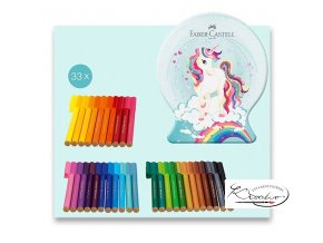 DĚTSKÉ FIXY FABER-CASTELL CONNECTOR UNICORN - SNĚHOVÁ KOULE, 33 KS