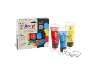 Akrylové barvy Primo 5 x 75 ml - základní