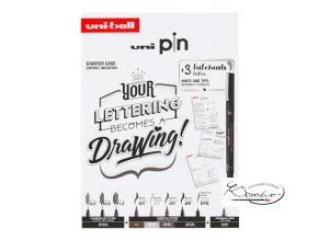 Uni-ball sada Lettering - dárkový box - 8 linerů + SHALAKU mikrotužka