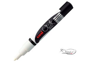 Křídový popisovač UNI s kulatým hrotem 1,8 - 2,5 mm - bílý