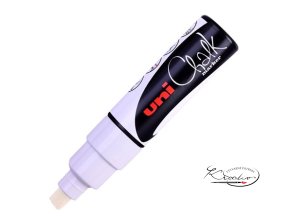 Křídový popisovač UNI se seříznutým hrotem 8 mm - bílý