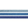 Dekorativní páska 1,5 cm x 3 m Glitr tyrkys / modrá / sv.modrá