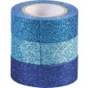 Dekorativní páska 1,5 cm x 3 m Glitr tyrkys / modrá / sv.modrá