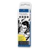 POPISOVAČE FABER-CASTELL PITT ARTIST PEN MANGA - 4 KUSY, ČERNÉ
