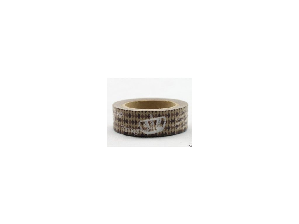 Dekorační lepicí páska - WASHI tape-1ks Vintage, královská koruna