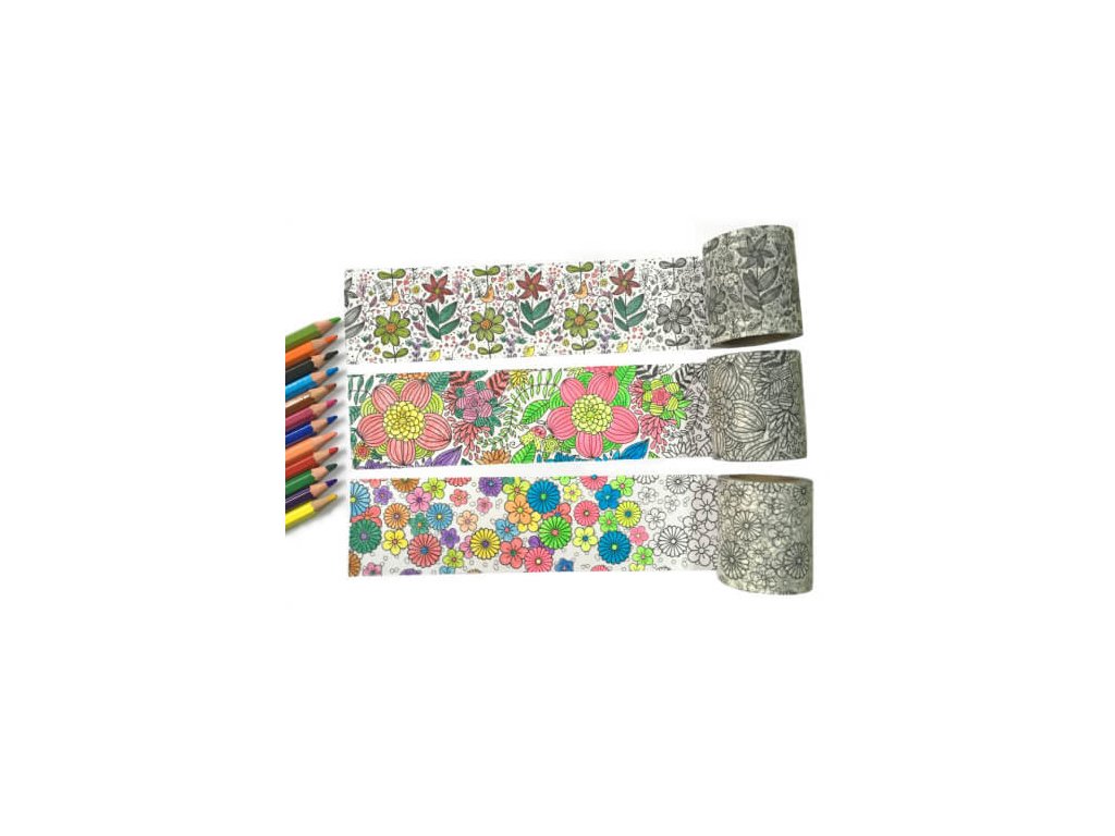 Vykreslovací antistresová dekorační lepicí páska - coloring WASHI tape-1ks kuchyň