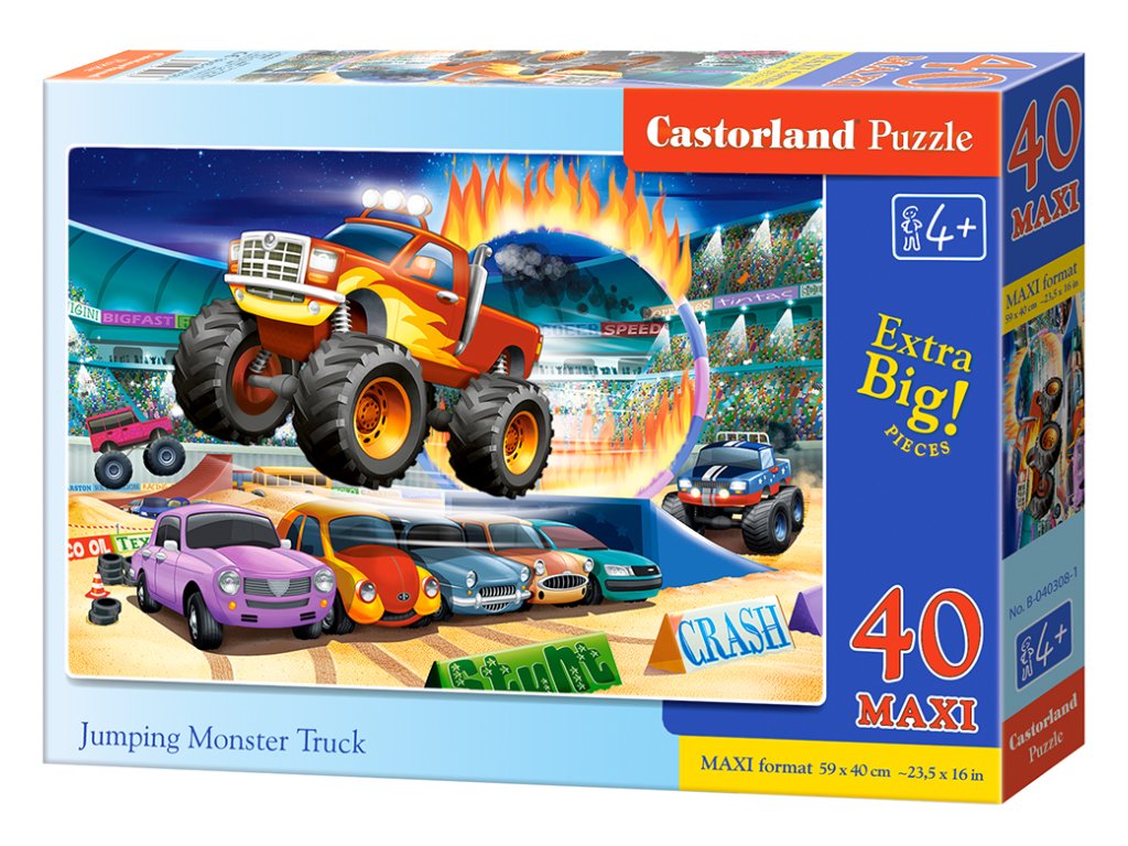 Puzzle Castorland MAXI 40 dílků - Skákající Monster Truck