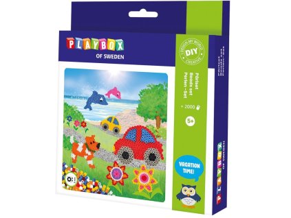 Zažehlovací korálky- Psi, auta, ryby, kytky- 2000ks korálků, 4 ks destičky