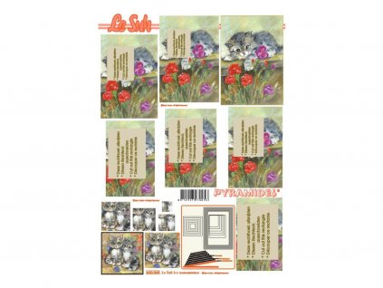 3D papíry pro vystřihování- koťata- pyramida