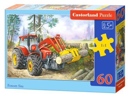 Puzzle Castorland 60 dílků - Traktor nakladač