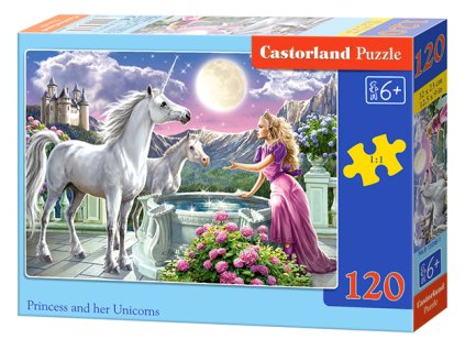 Puzzle Castorland 120 dílků - Princezna s jednorožci