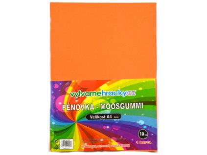 Pěnovka- oranžová, 10 ks, A4 - cca 2 mm