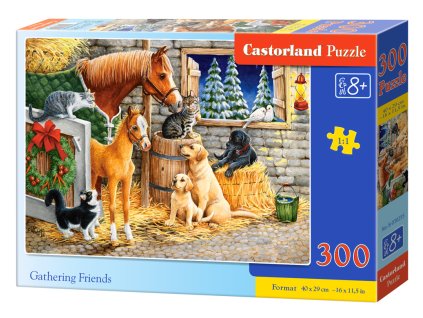 Puzzle 300 dílků- Setkání přátel ve stáji