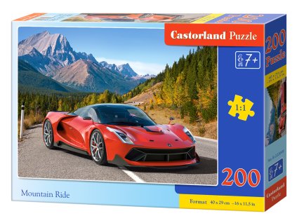 Puzzle Castorland 200 dílků premium - Červené auto v horách