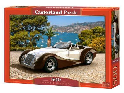 Puzzle Castorland 500 dílků - Auto Roadster na Rivieře