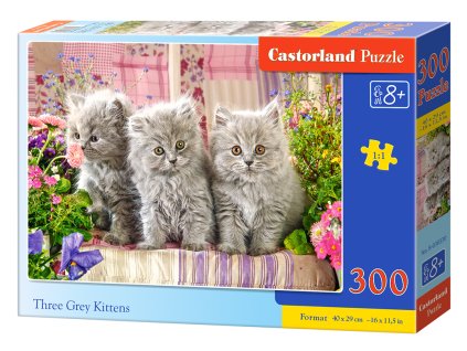 Puzzle 300 dílků- Tři šedivá koťátka