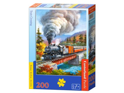 Puzzle Castorland 200 dílků premium - Vlak přejíždějící řeku
