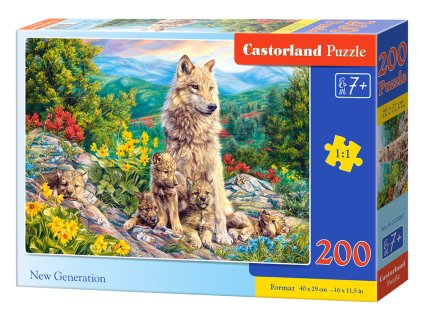 Puzzle Castorland 200 dílků premium - Nová generace vlků