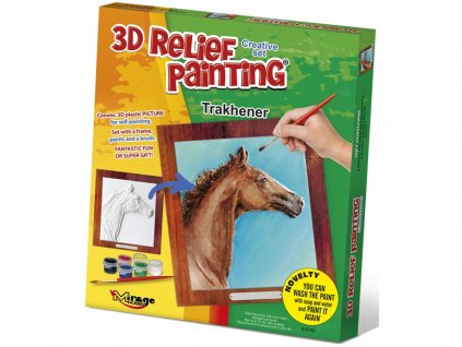 3D reliéfní obrázek 19x21cm Kůň - Trakehner