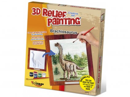 3D reliéfní obrázek 19x21cm Brachiosaurus