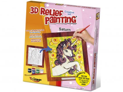 3D reliéfní obrázek 19x21cm Jednorožec - Saturn