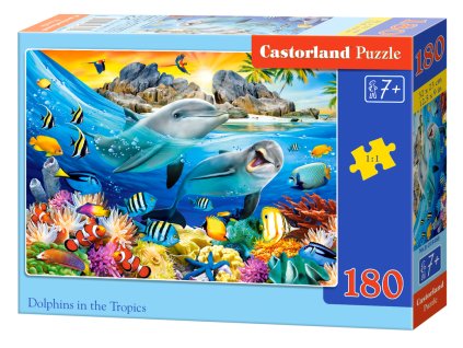 Puzzle Castorland 180 dílků - Delfíni v tropech