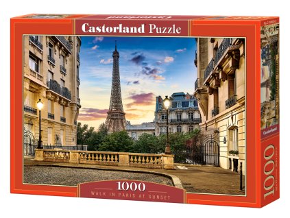 Puzzle Castorland 1000 dílků - Procházka v Paříži při západu slunce