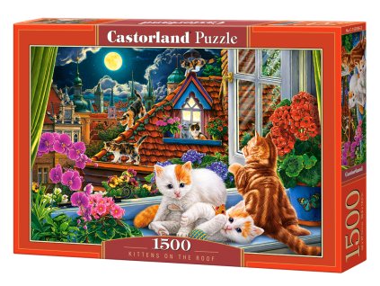 Puzzle Castorland 1500 dílků - Kočky na střeše