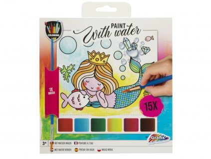 Malování, vodové barvy, včetně barev, mix 15 obrázků - holčičí
